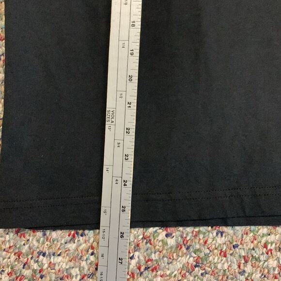 Susan Bristol Black Cotton White Floral Design Scoop Neck SS T-Shirt Size XL - Picture 8 of 9